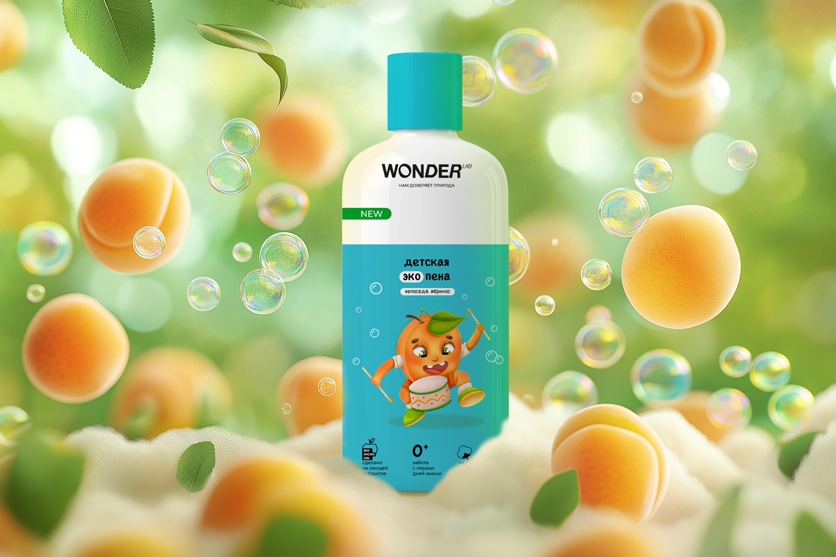 Персонаж для детской упаковки пены для ванны