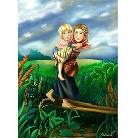 Репродукция картины "Дети, бегущие от грозы"