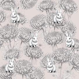 Кролики и цветы