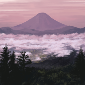 Пейзаж Фудзияма
