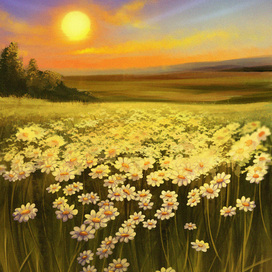 Пейзаж Цветочное поле