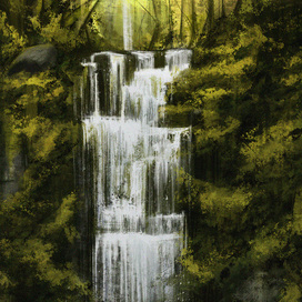 Пейзаж Водопад