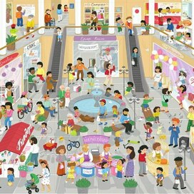 Разворот виммельбуха Город. торговый центр 