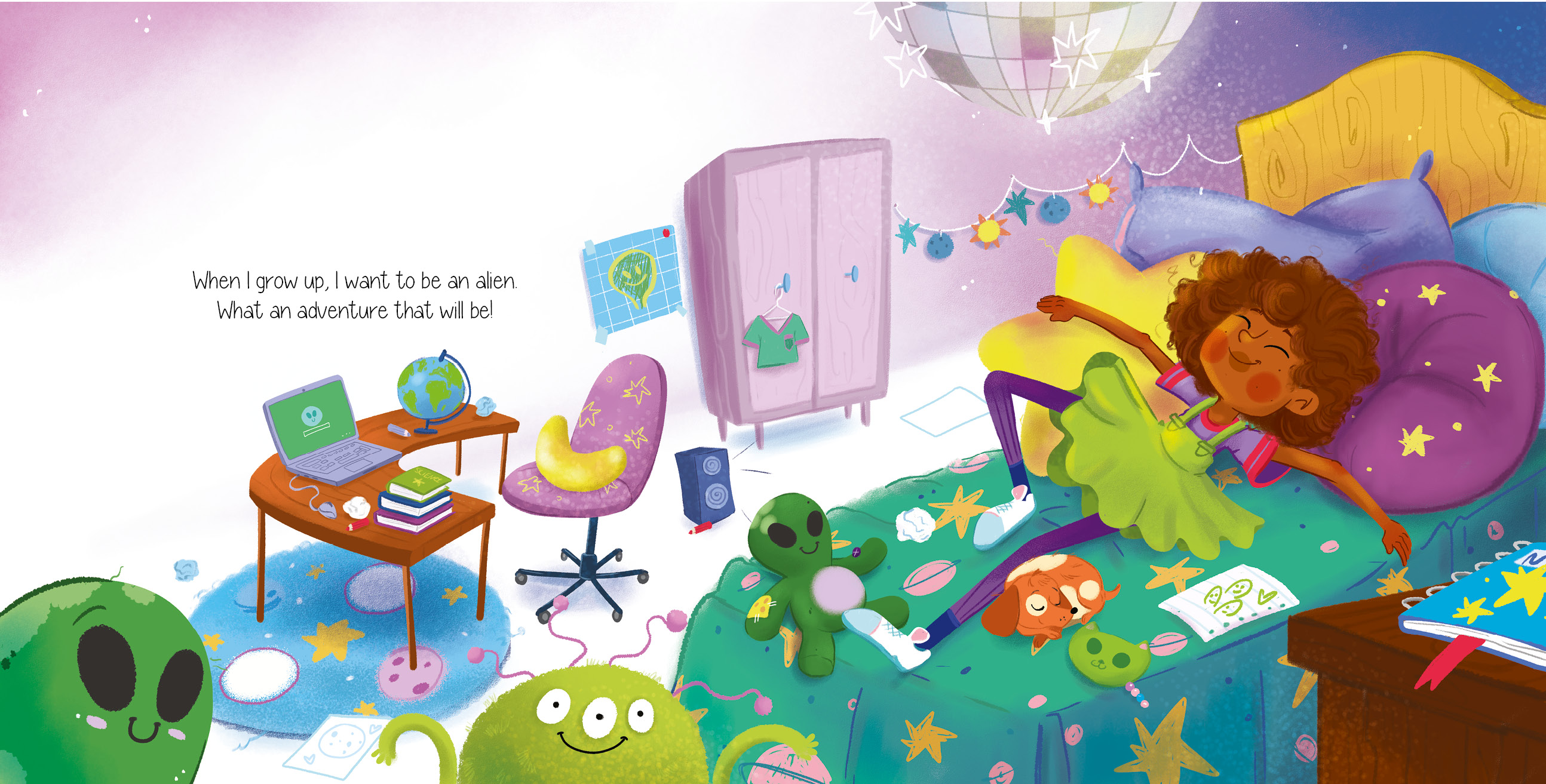 Иллюстрация для книжки-картинки When I Grow Up, I Want to be an Alien