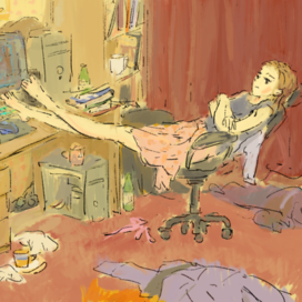 Девочка за компьютером