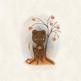 Грустный мишка иллюстрация