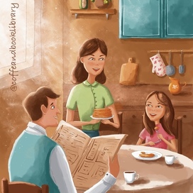 Завтрак (иллюстрация к истории про девочку Мару и чайку Момо)