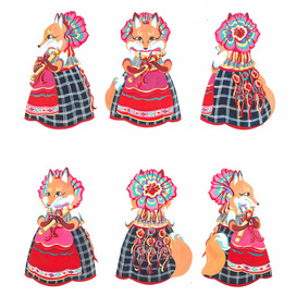 Лисичка со скалочкой в костюме Тульской губернии