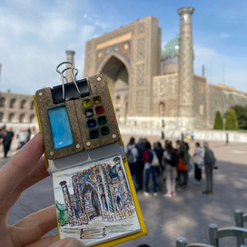 Скетч 5*5 см (пл.Регистан) Медресе.