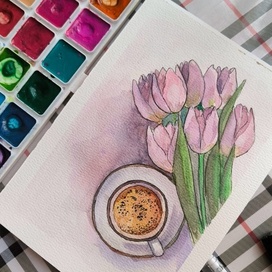 Тюльпан и кофе