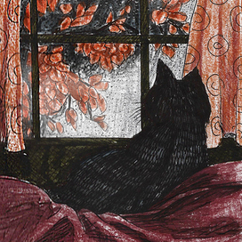 Кот у окна (цвет)