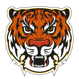 Наклейка. Голова тигра.