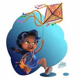 Девочка с воздушным змеем