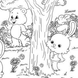 Иллюстрация-раскраска для детей "Лес"