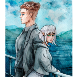 Аниме-портрет акварелью