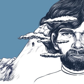 Иллюстрация на обложку «Хрустальный горизонт. Эверест соло»