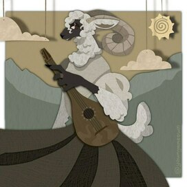 Овечка бард в стилизации