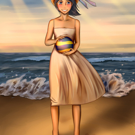 Деушка у моря