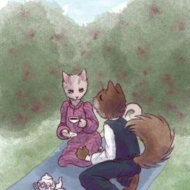 Кошечки в саду