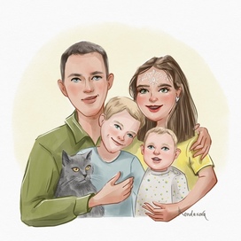 Семейный стилизованный портрет