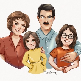 Семейный стилизованный портрет