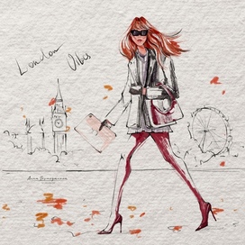 Девушка гуляет по Лондону 