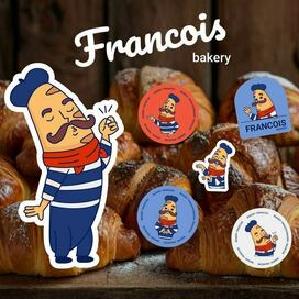 Бренд-персонаж багет для французской пекарни Франсуа