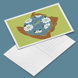 Иллюстрированная открытка "Бенто-торт"