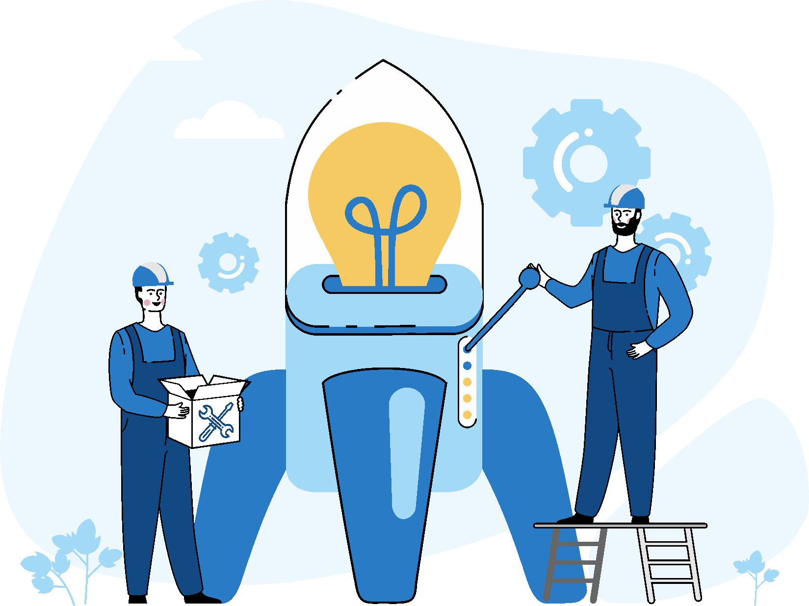 Серия иллюстраций для оформления сайта завода