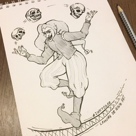 Скетч на Inktober "Шут"