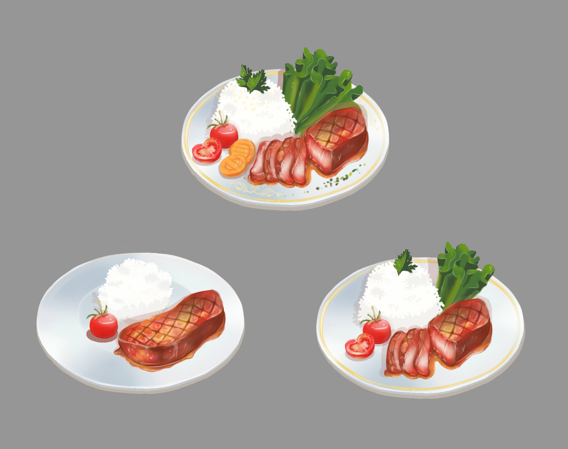 Концепт-арт еды для casual game