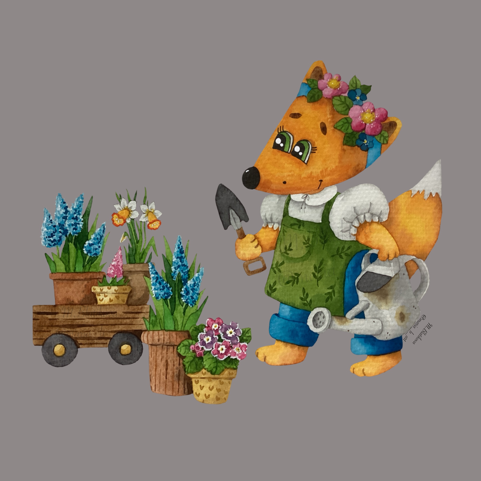 Весенний сад лисички Мики