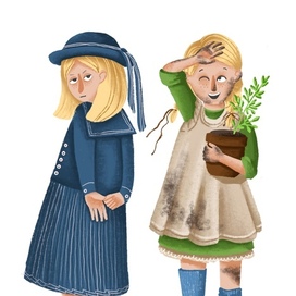 Персонаж Мэри в начале и в конце книги Френсис Бернет «Таинственный сад»