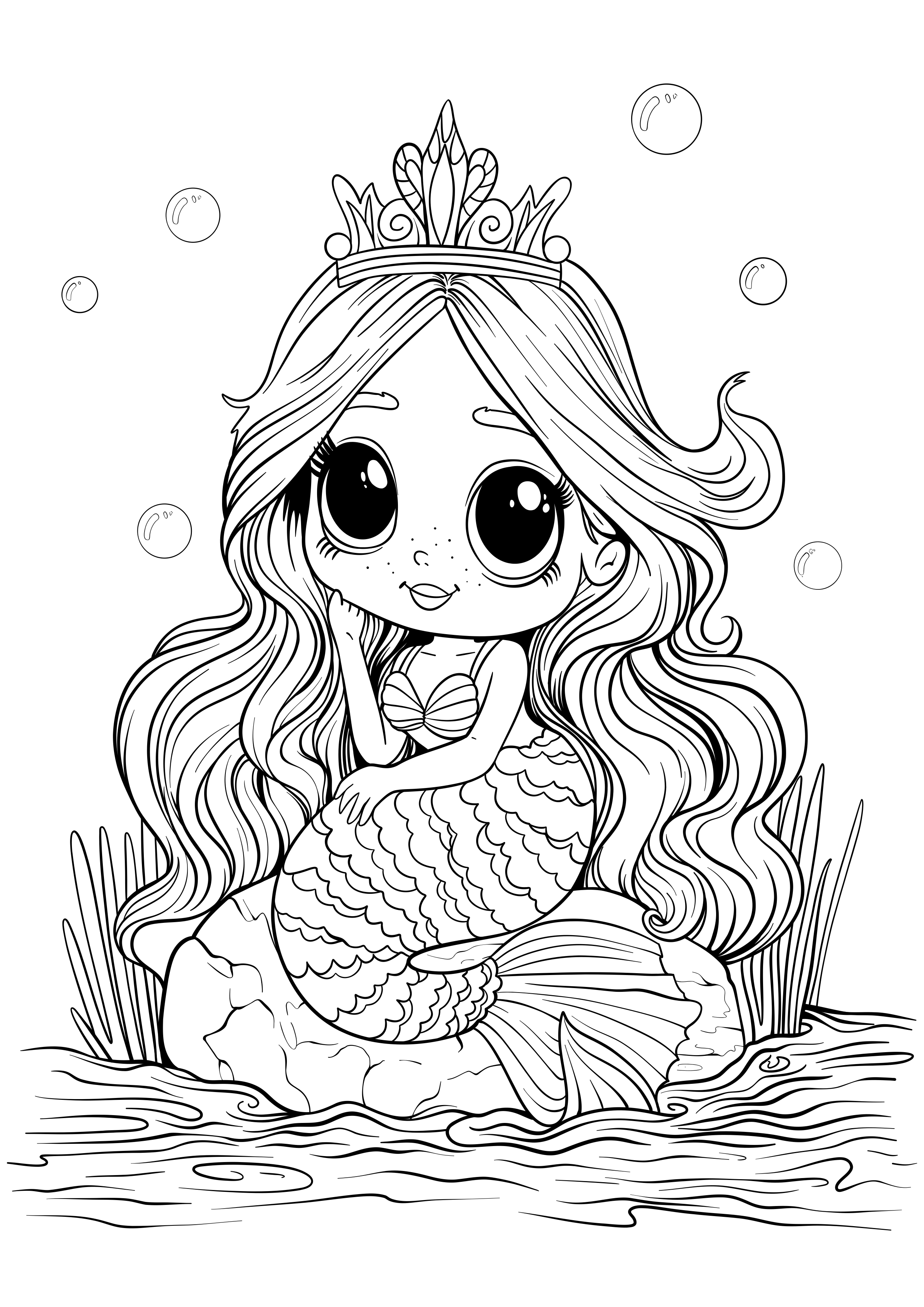 Русалочка раскраска