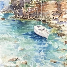 Акварель Лодочка