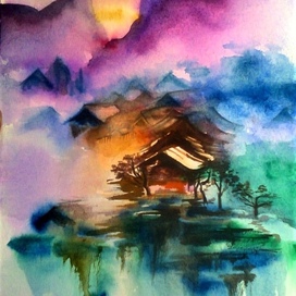 Акварель Дом