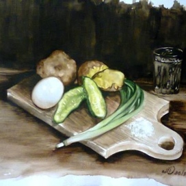 Акварель Ужин