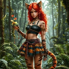 девушка тигрица