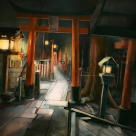 Ночной пейзаж в Киото