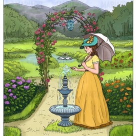 Иллюстрация «Летняя прогулка в парке»