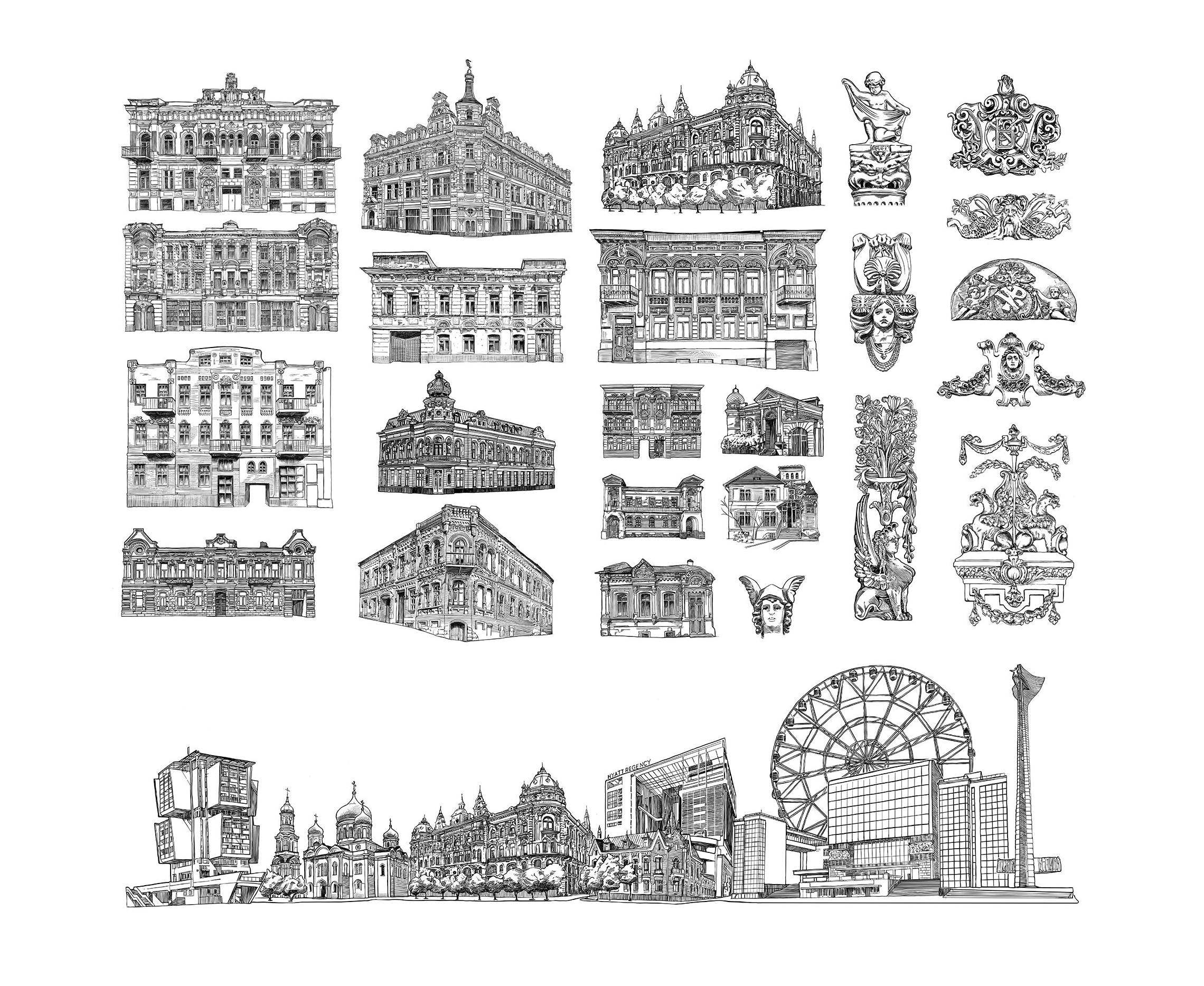 Историческая архитектура Ростова-на-Дону и лепнина в цифровой графике