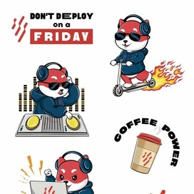 Стикерпак с маскотом IT-компании 