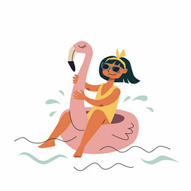 Отдых на море. Летняя иллюстрация, принт.