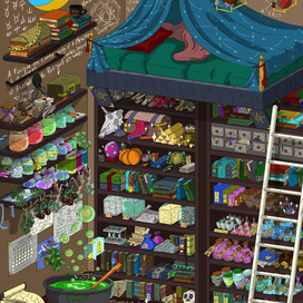 Иллюстрация для пазла "Лавка ведьмы"