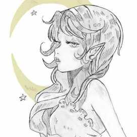 девушка с луной 