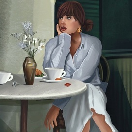 Девушка за столиком