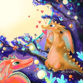 Дракончики и луна