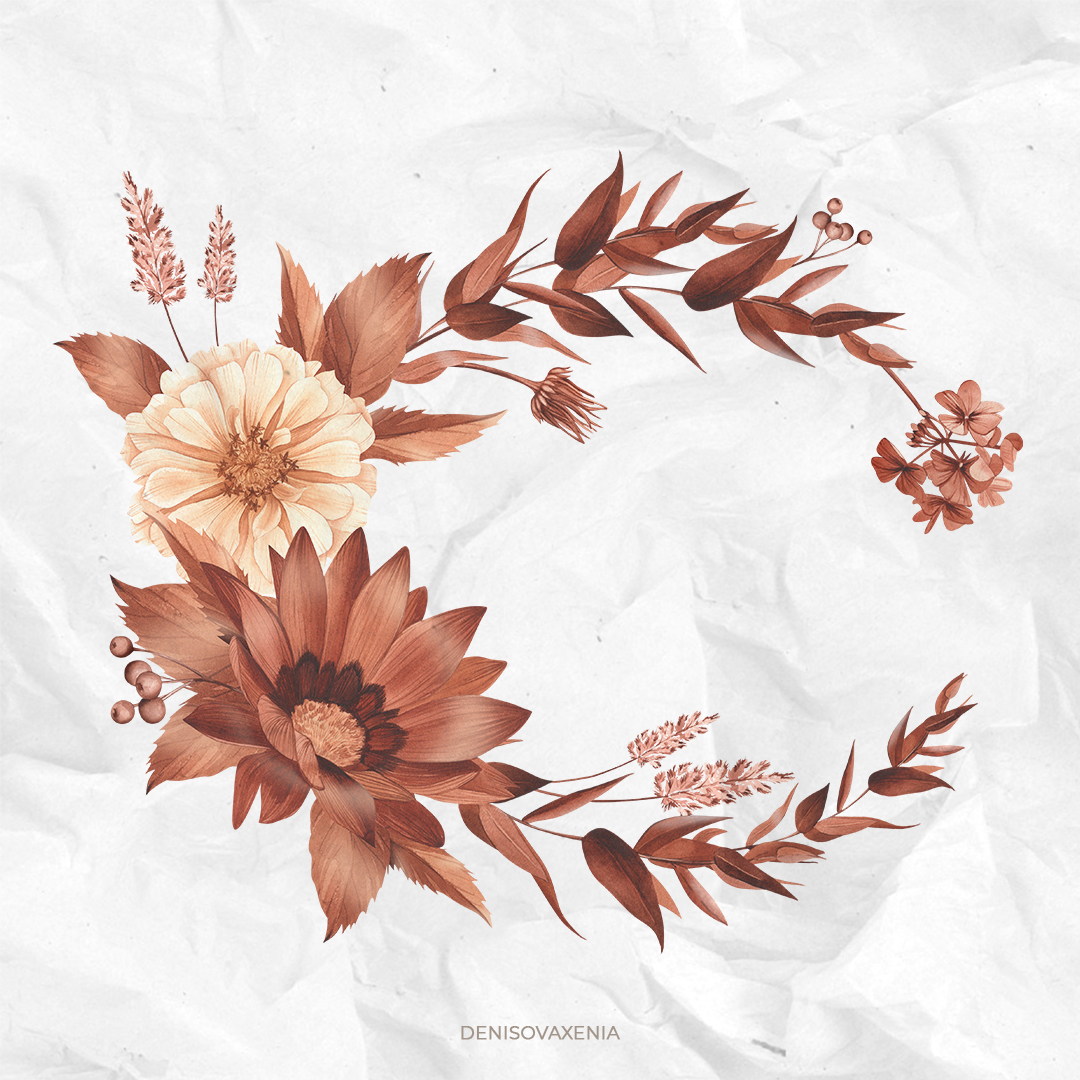 Осенний букет в терракотовом цвете