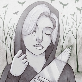 девушка со стеклом