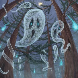 лес с призраками